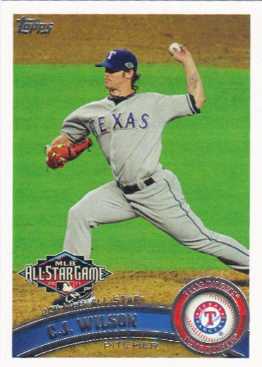 C.J. Wilson 2011 Topps Update #US147 Texas Rangers Baseball Card