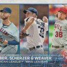 Corey Kluber-Max Scherzer-Jered Weaver 2015 Topps #214 Baseball Card