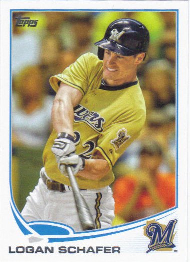 Logan Schafer 2013 Topps Update #US291 Milwaukee Brewers Baseball Card