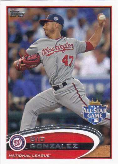 Gio Gonzalez 2012 Topps Update #US326 Washington Nationals Baseball Card
