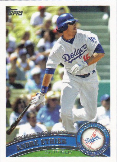 Andre Ethier 2011 Topps Update #US259 Los Angeles Dodgers Baseball Card