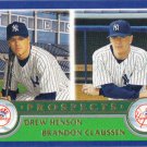 Drew Hensen-Brandon Claussen 2003 Topps Rookie #681 New York Yankees Baseball Card Drew Hensen-Brandon Claussen 2003 Topps Rookie #681 New York Yankees Baseball Card