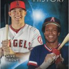 Mike Trout-Rod Carew 2015 Topps 'Eclipsing History' #EH-7 Angels Baseball Card Mike Trout-Rod Carew 2015 Topps 'Eclipsing History' #EH-7 Angels Baseball Card