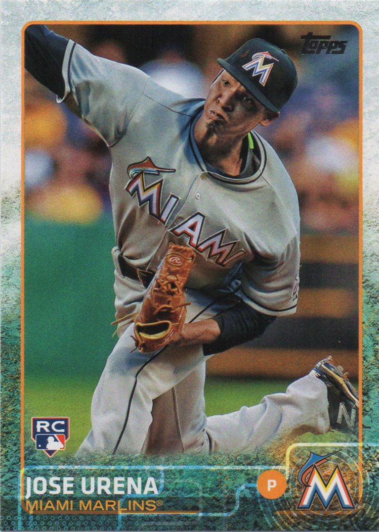 Jose Urena 2015 Topps Update Rookie US313 Miami Marlins Baseball Card