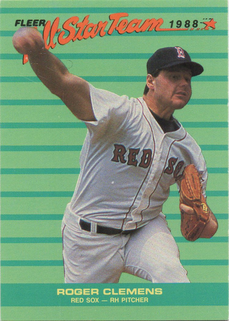 Roger Clemens 1988 Fleer All Star #4 Boston Red Sox Baseball Card