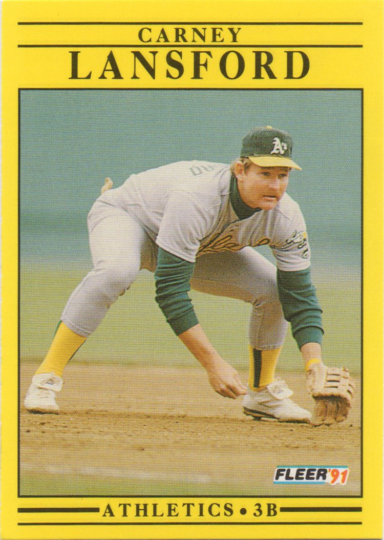 1988 Fleer #285 CARNEY LANSFORD Oakland Athletics