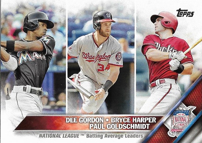 Dee Gordon-Bryce Harper-Paul Goldschmidt 2016 Topps #3338 Baseball Card