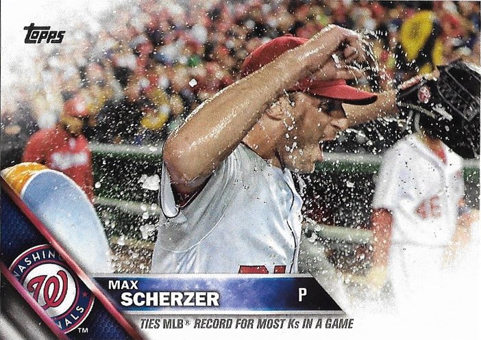 Max Scherzer 2016 Topps Update #US169 Washington Nationals Baseball Card