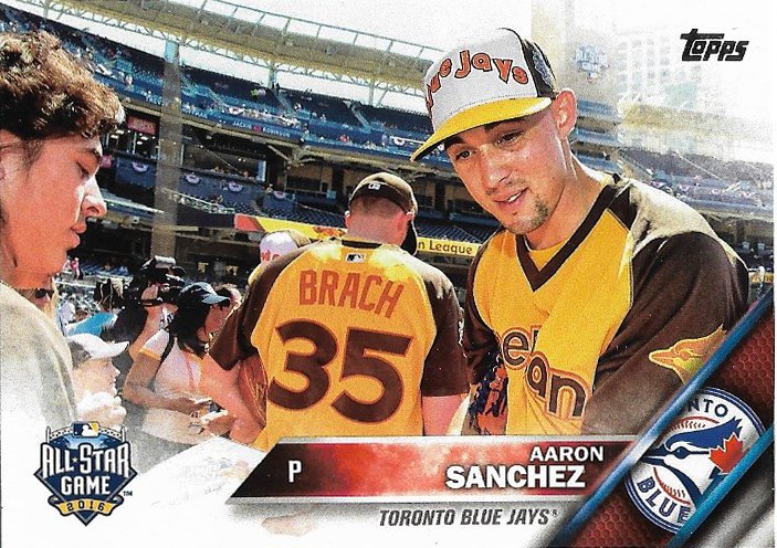 Aaron Sanchez 2016 Topps Update #US227 Toronto Blue Jays Baseball Card