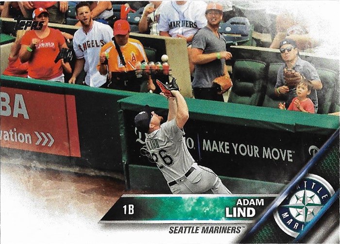 Adam Lind 2016 Topps Update #US94 Seattle Mariners Baseball Card