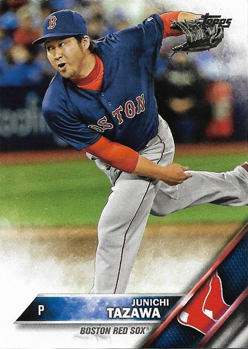 Junichi Tazawa 2016 Topps Update #US20 Boston Red Sox Baseball Card