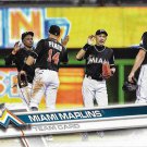Miami Marlins 2017 Topps #217 Baseball Team Card