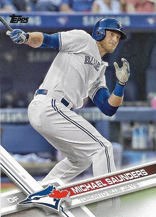 Michael Saunders 2017 Topps #218 Toronto Blue Jays Baseball Card