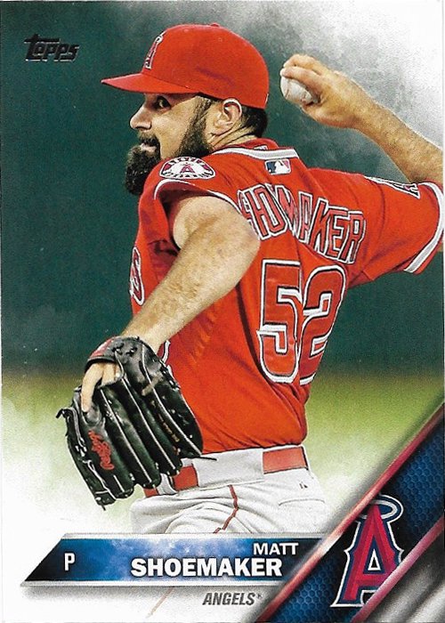 Matt Shoemaker 2016 Topps 213 Los Angeles Angels Baseball