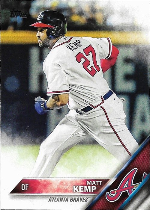 Matt Kemp 2016 Topps Update #US239 Atlanta Braves Baseball Card