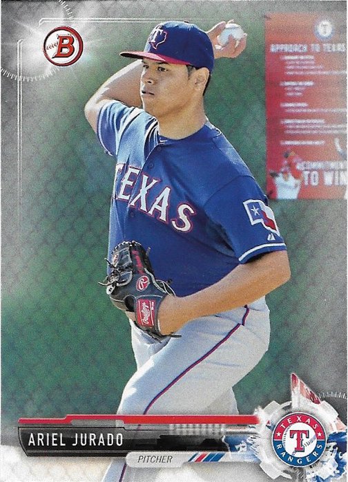 Ariel Jurado 2017 Bowman #BP59 Texas Rangers Baseball Card