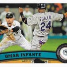 Omar Infante 2011 Topps Update #US149 Florida Marlins Baseball Card