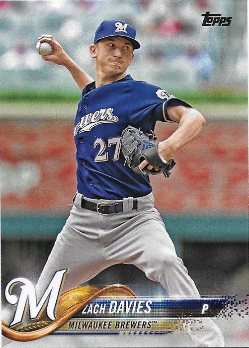 Zach Davies 2018 Topps #255 Milwaukee Brewers Baseball Card