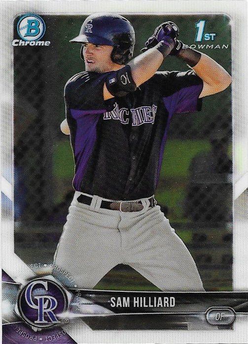 Sam Hilliard 2018 Bowman Prospects Chrome #BCP13 Colorado Rockies Baseball Card