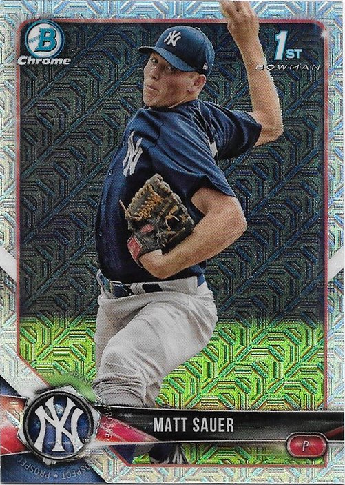 Matt Sauer 2018 Bowman Prospects Mojo Refractor #BCP102 New York Yankees Baseball Card