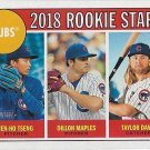 Jen-Ho Tseng, Dillon Maples, Taylor Davis 2018 Topps Heritage Rookie #297 Chicago Cubs Baseball Card