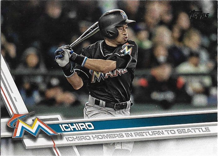 Ichiro Suzuki 2017 Topps Update #US80 Miami Marlins Baseball Card