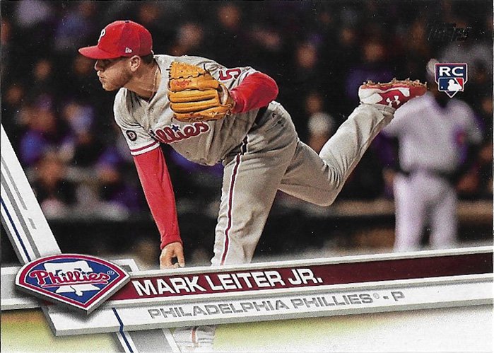 Mark Leiter Jr 2017 Topps Update Rookie #US287 Philadelphia Phillies Baseball Card