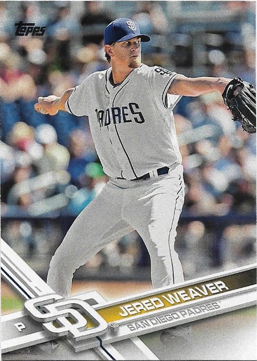 Jered Weaver 2017 Topps Update #US68 San Diego Padres Baseball Card