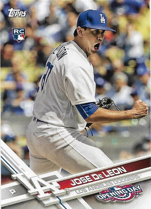 Jose De Leon 2017 Topps Opening Day Rookie #82 Los Angeles Dodgers Baseball Card