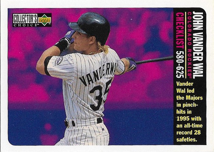 John Vander Wal 1996 Upper Deck Collector's Choice #757 Colorado Rockies Baseball Card