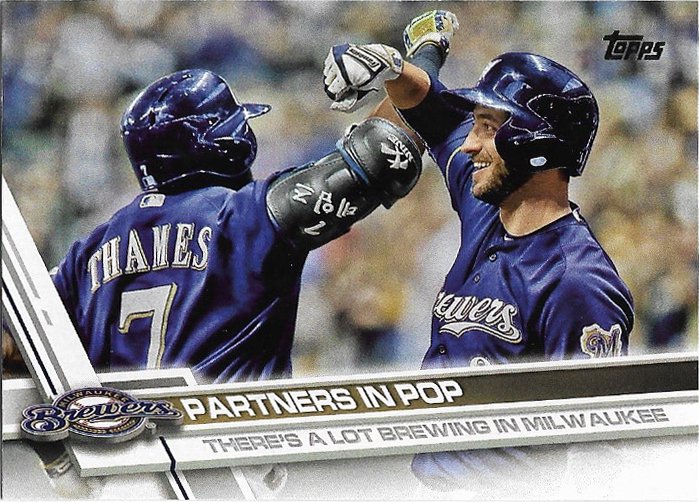 Eric Thames, Ryan Braun 2017 Topps Update #US206 Milwaukee Brewers Baseball Card