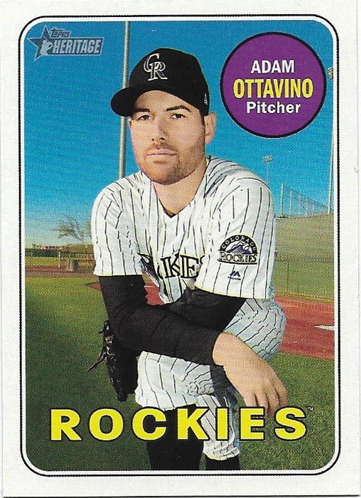 Adam Ottavino 2018 Topps Heritage #566 Colorado Rockies Baseball Card