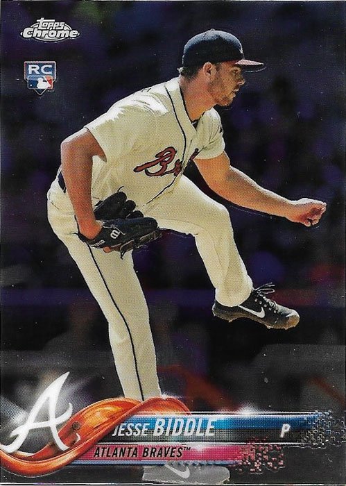 Jesse Biddle 2018 Topps Chrome Update Rookie #HMT10 Atlanta Braves Baseball Card