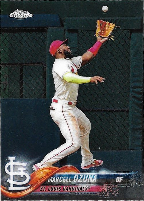 Marcell Ozuna 2018 Topps Chrome Update #HMT46 St. Louis Cardinals Baseball Card