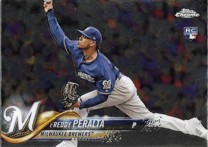 Freddy Peralta 2018 Topps Chrome Update Rookie #HMT93 Milwaukee Brewers Baseball Card