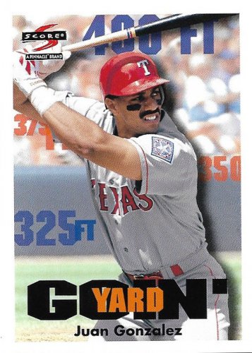 Juan Gonzalez 1997 Score #498 Texas Rangers Baseball Card