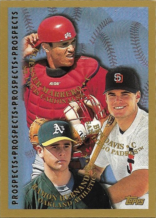 Eli Marrero, Ben Davis, Ramon Hernandez 1998 Topps Prospects #261 Baseball Card