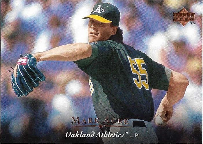 Mark Acre 1995 Upper Deck #279 Oakland Athletics Baseball Card