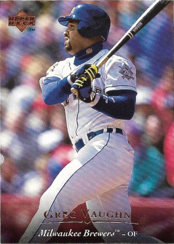 Greg Vaughn 1995 Bazooka #43 Milwaukee Brewers Baseball Card