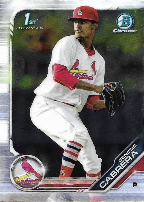 Genesis Cabrera 2019 Bowman Chrome Prospects #BCP-142 St. Louis Cardinals Baseball Card