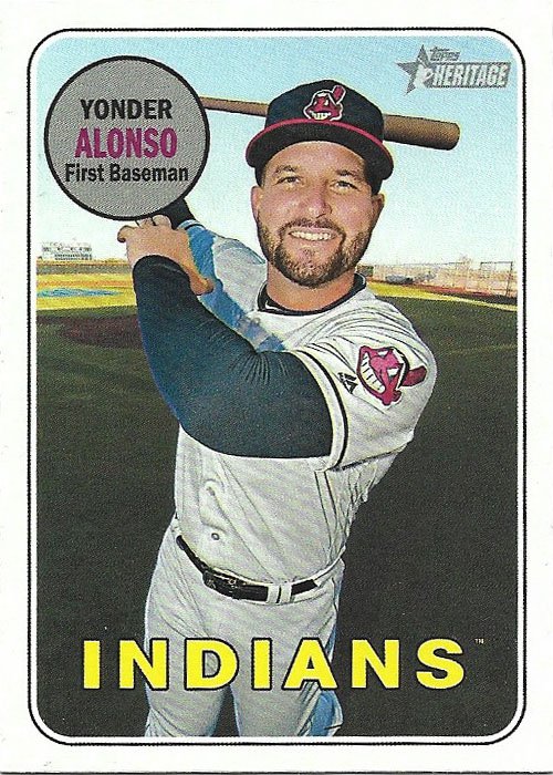 Yonder Alonso 2018 Topps Heritage Short Print #704 Cleveland Indians Baseball Card