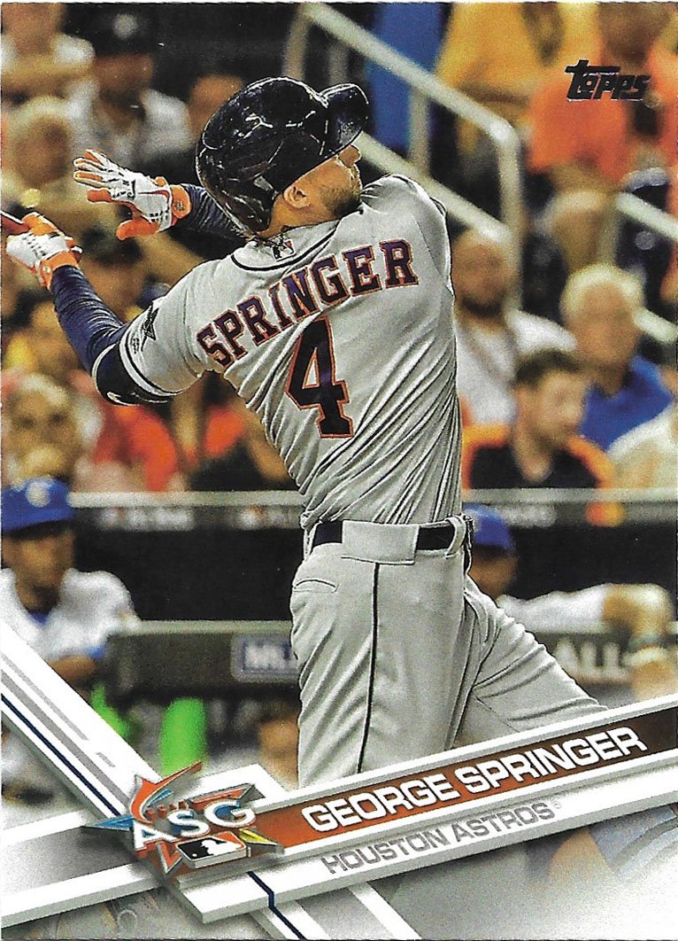 George Springer 2017 Topps Update #US9 Houston Astros Baseball Card