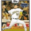 Justin Duchscherer 2008 Topps Updates & Highlights #UH53 Oakland Athletics Baseball Card