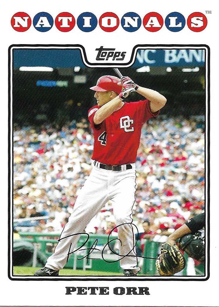 Pete Orr 2008 Topps Updates & Highlights #UH72 Washington Nationals Baseball Card