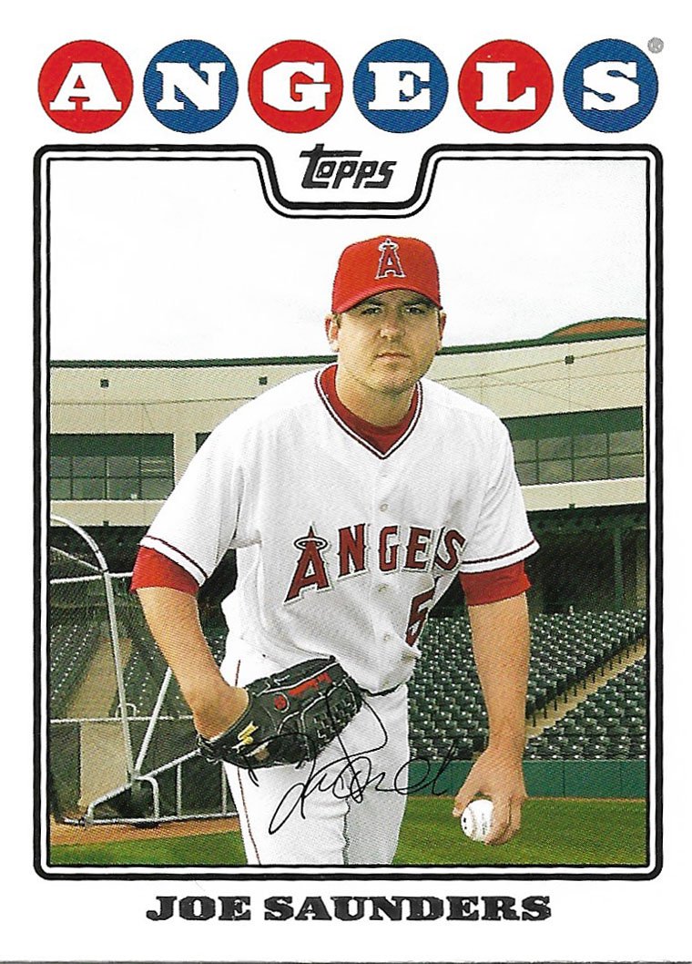 Joe Saunders 2008 Topps Updates & Highlights #UH210 Los Angeles Angels ...