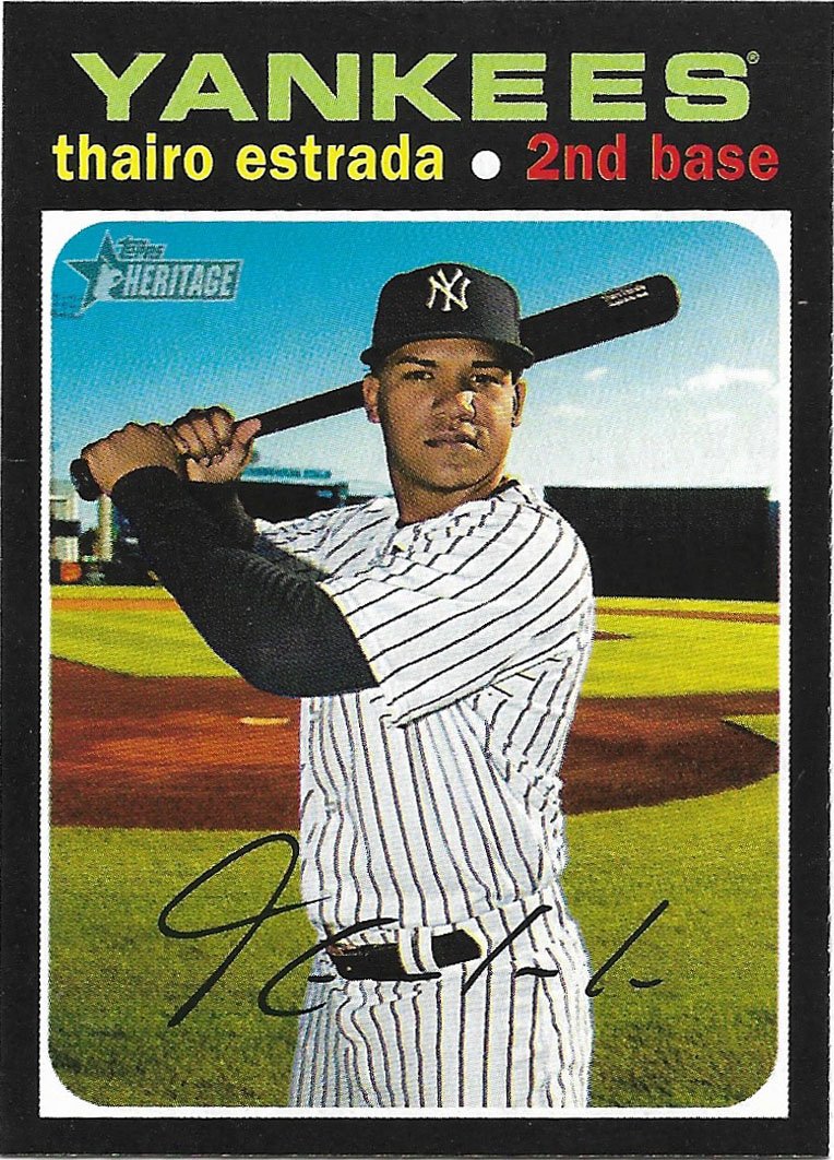 Thairo Estrada 2020 Topps Heritage 313 New York Yankees Baseball Card