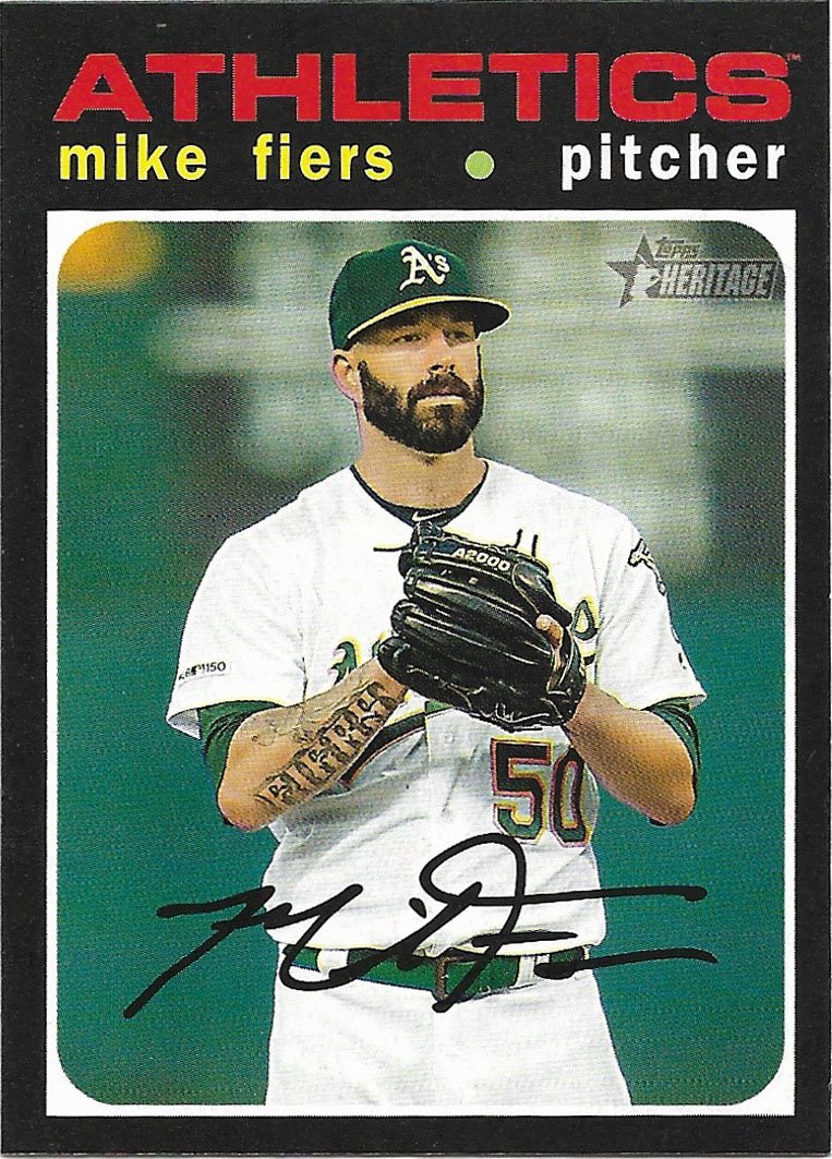 Mike Fiers 2020 Topps Heritage #228 Oakland Athletics Baseball Card