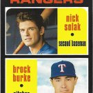 Nick Solak, Brock Burke 2020 Topps Heritage Rookie #181 Texas Rangers Baseball Card