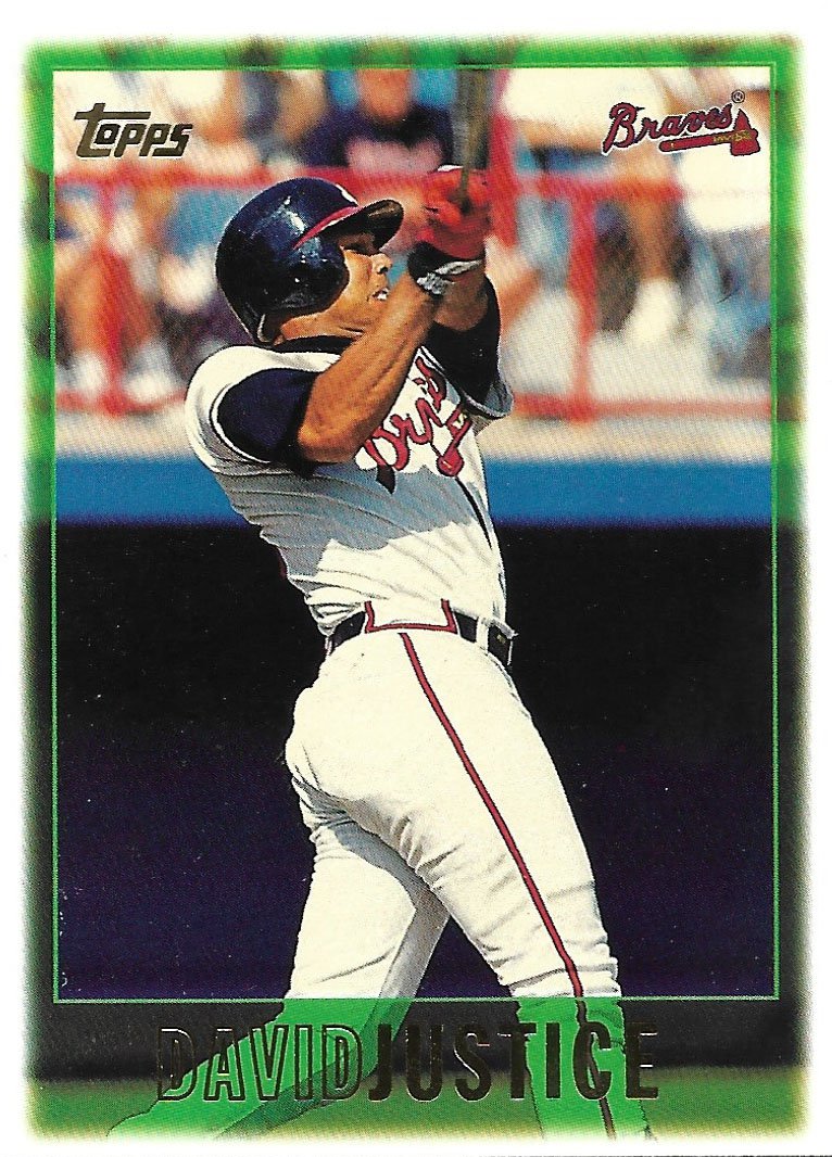 David Justice 1997 Topps #244 Atlanta Braves Baseball Card