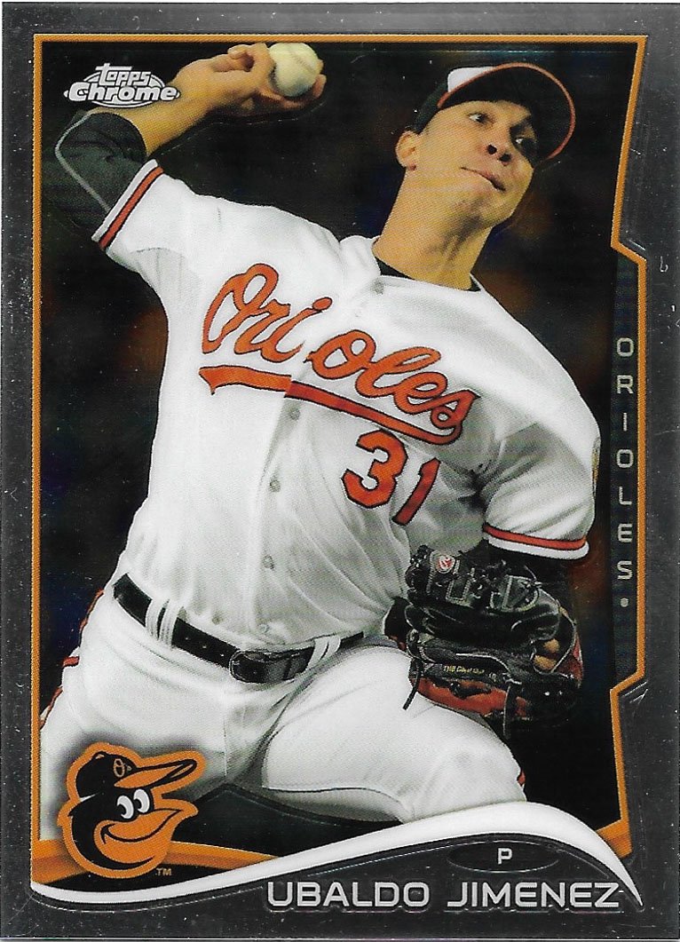 Ubaldo Jimenez 2014 Topps Update Mega Box Chrome #MB-5 Baltimore Orioles Baseball Card
